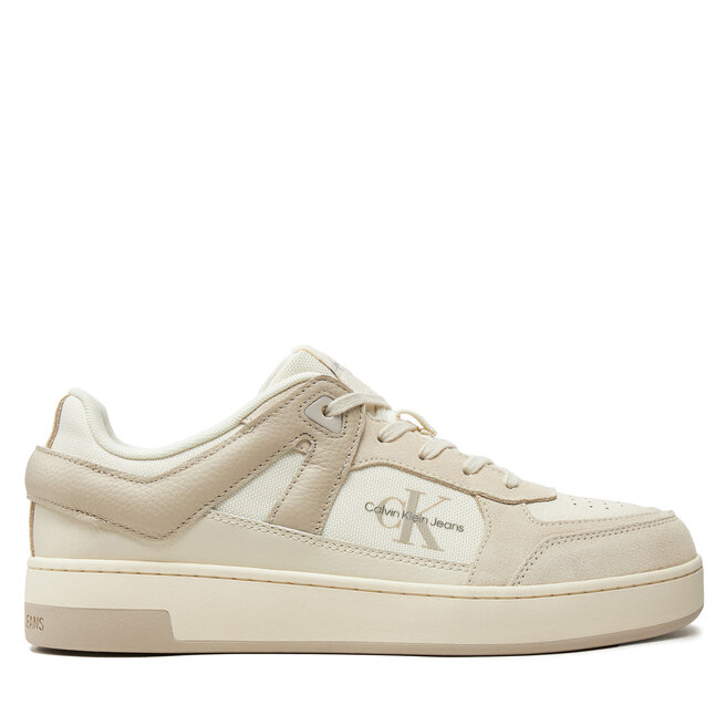 Sneakersy Calvin Klein Jeans Basket Cup Low Laceup Lth Ml Mtr - Beżowy