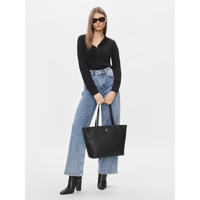 Torebka Tommy Hilfiger Th Essential Sc Tote - Czarny