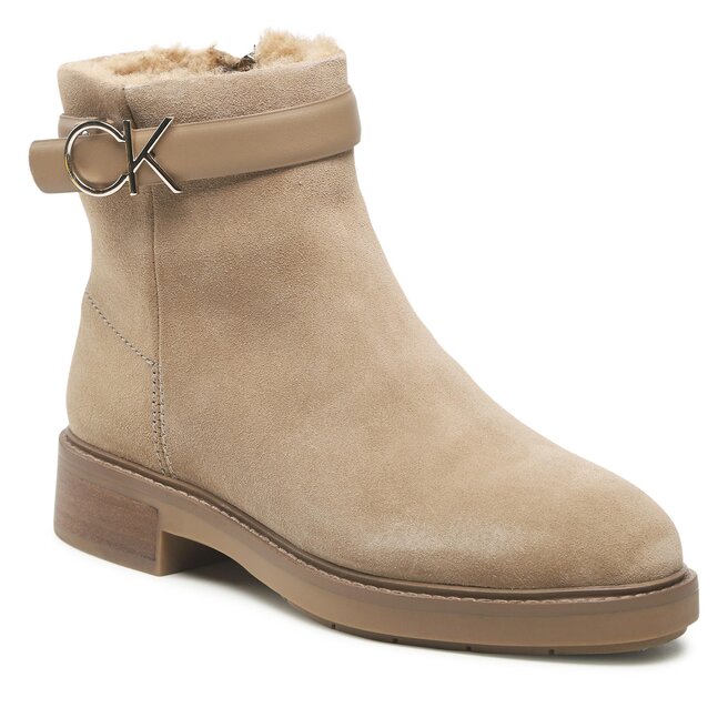 Botine Calvin Klein Rubber Sole Ankle Boot Hw Wl-Su HW0HW01295 Safari Canvas GEZ altele-Botine imagine noua gjx.ro