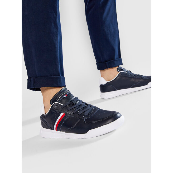 Tommy Hilfiger Sportcipő Tommy Hilfiger Lightweight Leather Sneaker Flag FM0FM03471 Desert Sky DW5