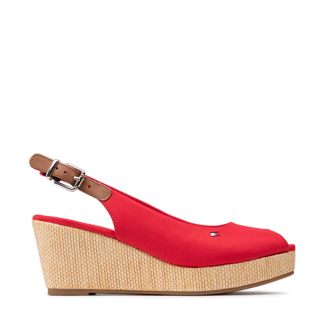 Tommy Hilfiger Espadrile Tommy Hilfiger Iconic Elba Sling Back Wedge FW0FW04788 Primary Red XLG