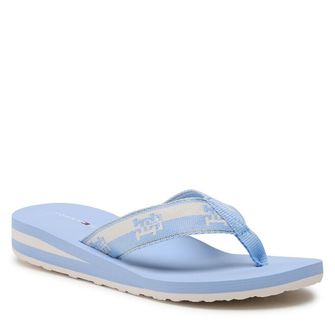 Flip flop Tommy Hilfiger Th Colorblock Webbing Sandal FW0FW07144 Vessel Blue C1Z BLUE imagine noua