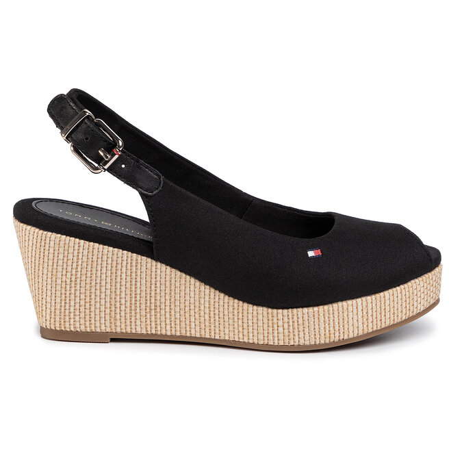Tommy Hilfiger Espadrilky Tommy Hilfiger Iconic Elba Sling Back Wedge FW0FW04788 Black BDS