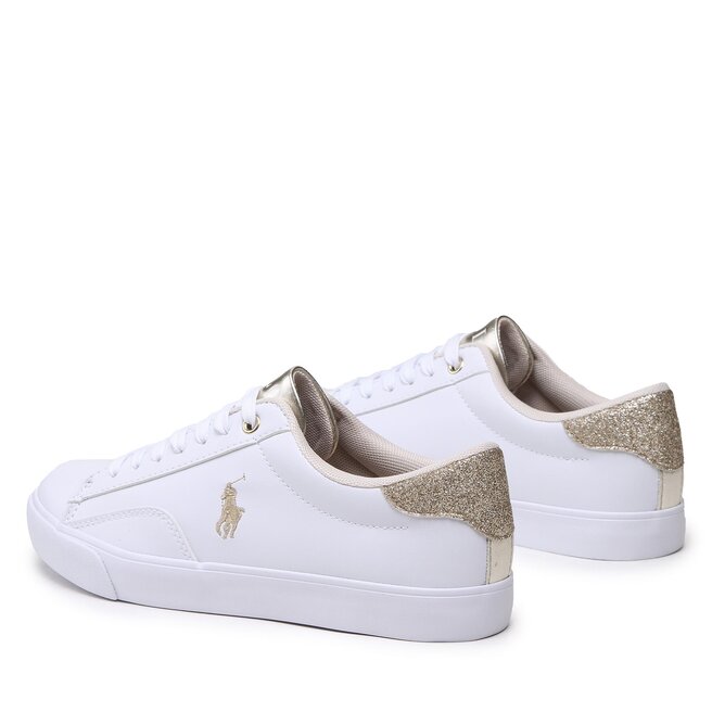 Sneakersy Polo Ralph Lauren Theron V RF104098 White Smooth PU/Gold