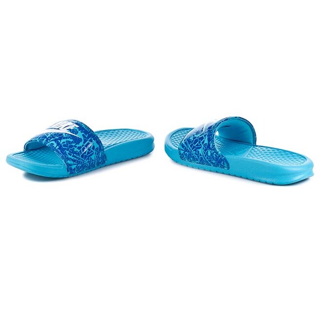 Nike Natikači Nike Wmns Benassi Jdi Print 618919 414 Clearwater/White Dk Electric Blu