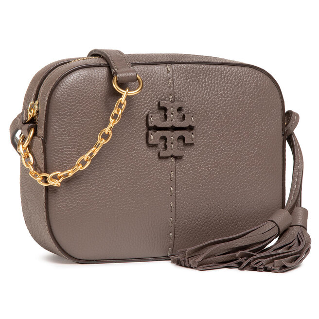 Tory burch mcgraw hot sale camera bag silver maple