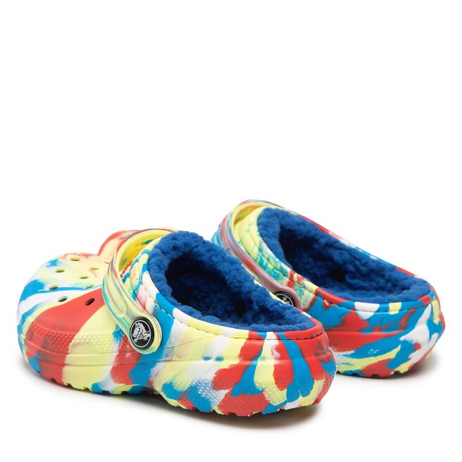 Crocs Șlapi Crocs Classic Lined Marbled Cgk 207773 Sulphur/Multi