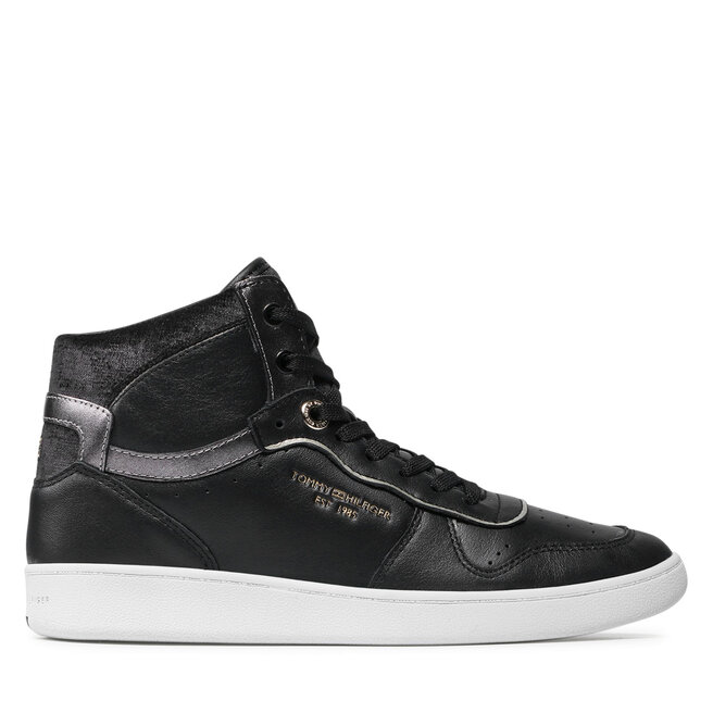 Tommy Hilfiger Sneakers Tommy Hilfiger Black Elevated Mid Court Sneaker FW0FW06018 Black BDS