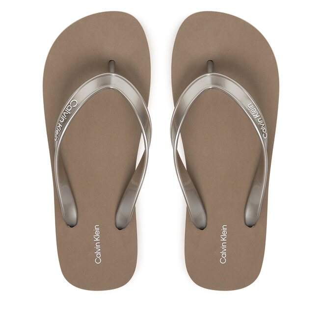 Japonki Calvin Klein Flatform Flip Flop Met Tpu HW0HW03120 Złoty -