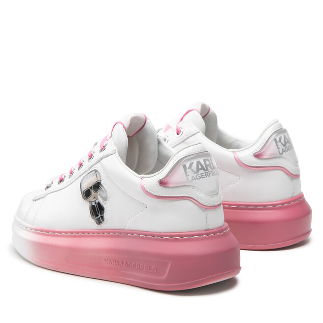 Sneakers KARL LAGERFELD KL62533 White Lthr W Pink Eschuhe de