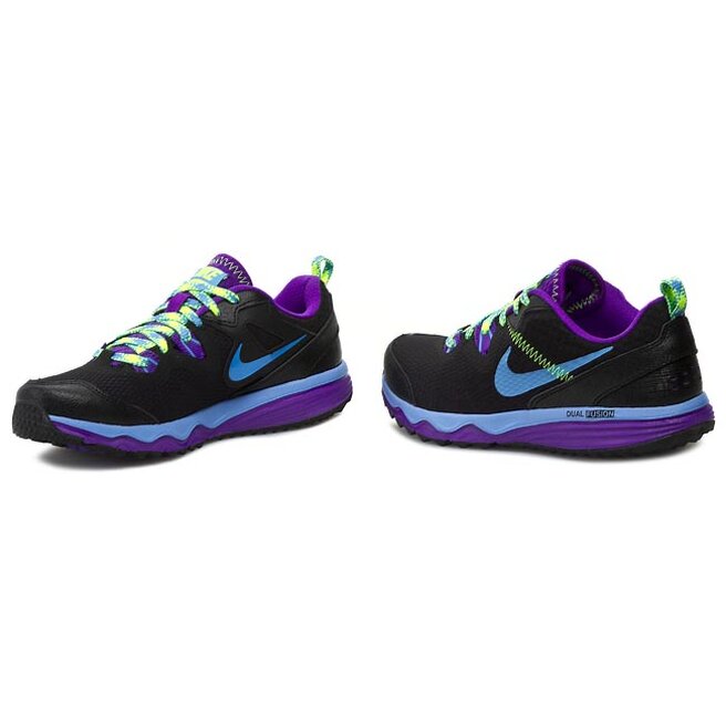 Zapatos Nike Wmns Nike Dual Trail 652869 003 Black/University Blue/Hyper Graphite/Volt Noir/Violet Volt • Www.zapatos.es