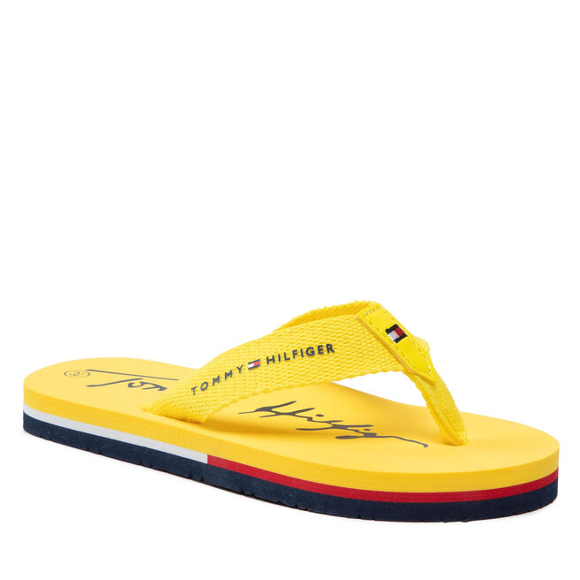 Tommy Hilfiger Σαγιονάρες Tommy Hilfiger Logo Print Flip Flop T3A8-32190-0058 M Yellow 200