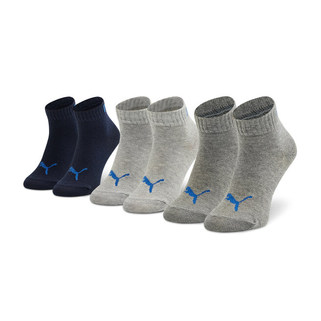 Puma Sada 3 párů dětských nízkých ponožek Puma Kids Quarter 907375 31 Melange/Peacoat