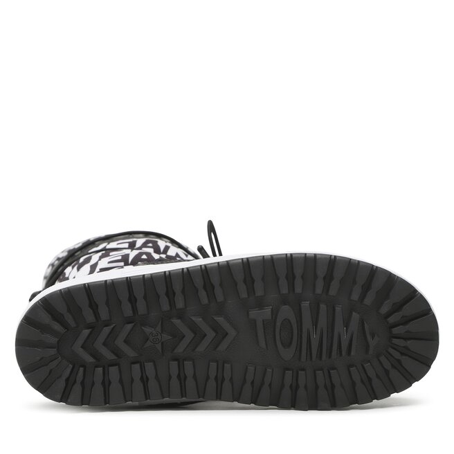 Tommy Jeans Cizme de zăpadă Tommy Jeans Snowboot High Logo EN0EN02163 Black/Blue Triumph Print 0GJ