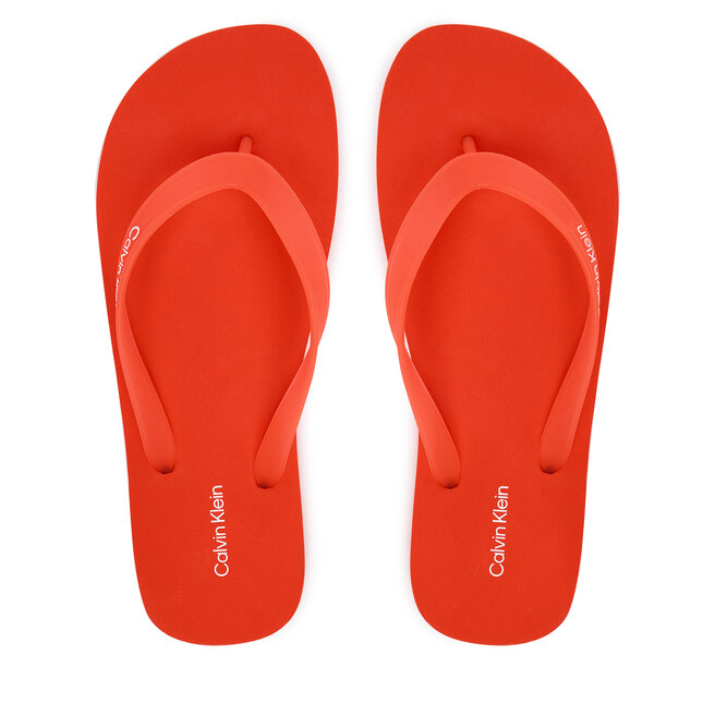Japonki Calvin Klein Logo Strap HM0HM02105 Pomarańczowy -