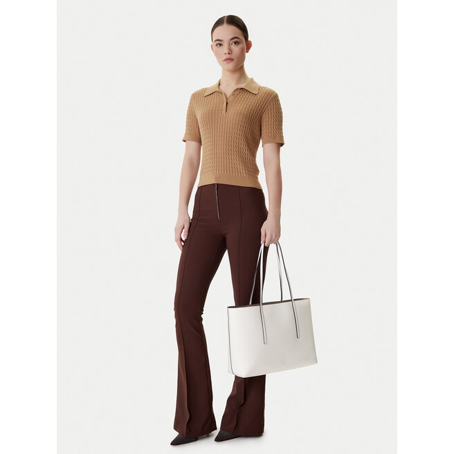 Torebka Calvin Klein Foil Logo Tote W/Pouch LV04F3274G Biały -