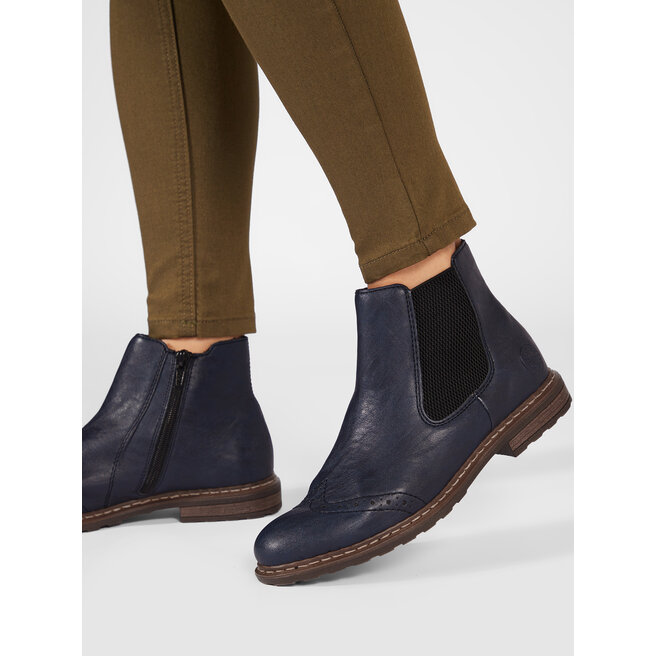 Bottines Chelsea Rieker Pour Femme - Modèle 71072, En Cuir, Talon 3,5 Cm, Style Classique Et Confortable