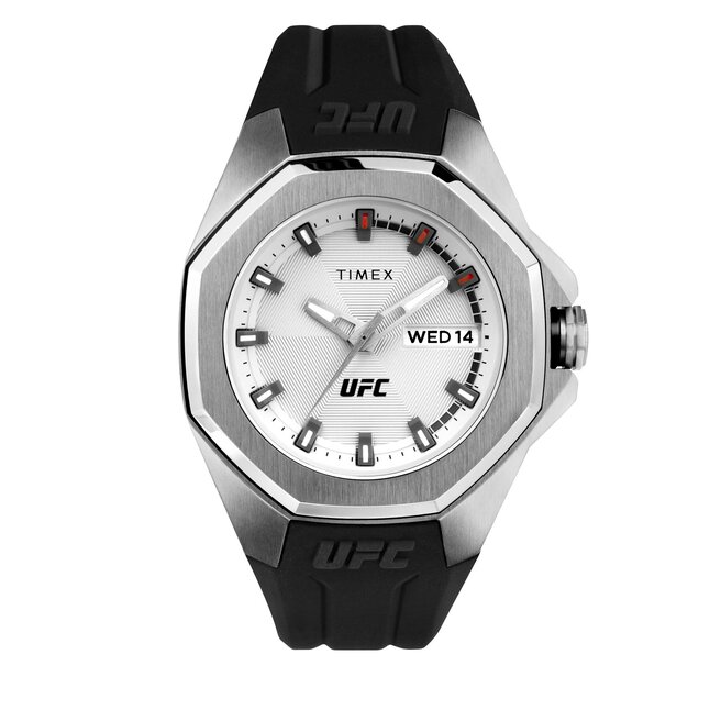 Ceas Timex Pro 44mm Silicone Strap TW2V57200 Silver/Black 44mm imagine noua