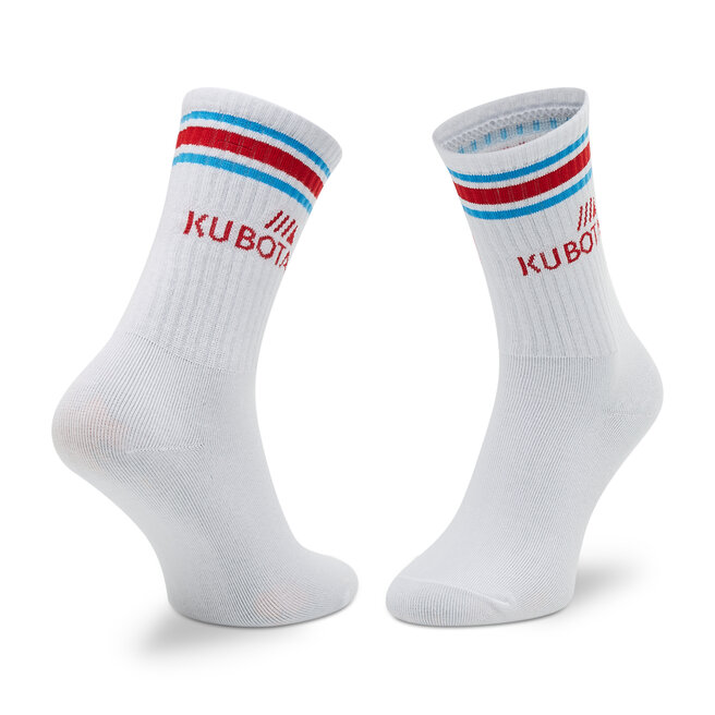 Kubota Σετ 3 ζευγάρια ψηλές κάλτσες unisex Kubota Basic Sport KSS2 Biało/Niebieskie