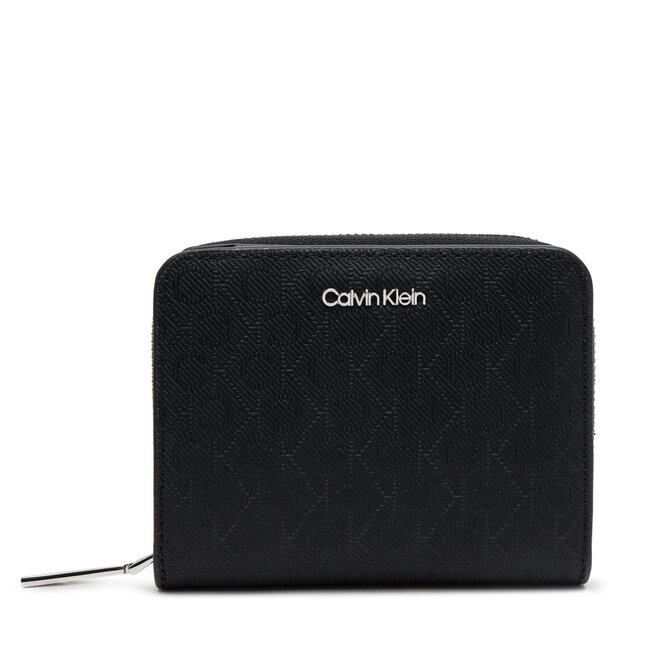 Mały Portfel Damski Calvin Klein Ck Must Medium Zip Around_Mono - Czarny
