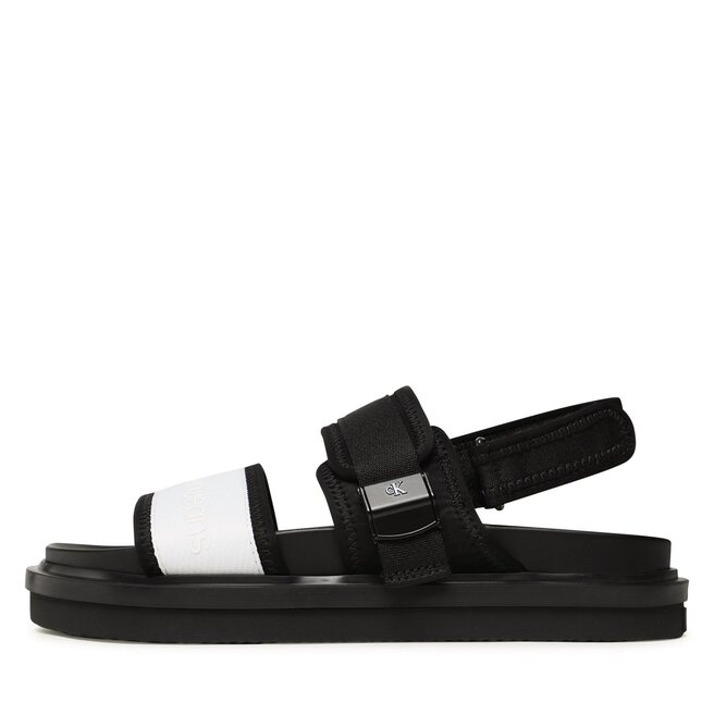 Calvin Klein Jeans Sandalen Calvin Klein Jeans Sandal Doublebar Hardware YM0YM00643 White/Black YBH