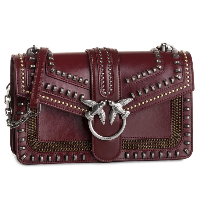 Torebka Pinko Love Mix Studs AI 19 20 PLTT 1P21J7 Y5W4 Bordeaux