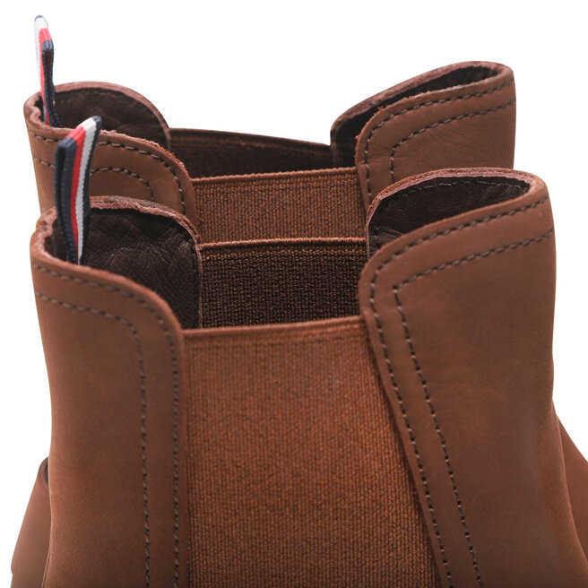 Tommy Hilfiger Боти тип челси Tommy Hilfiger Th Coin Flat Boot FW0FW06742 Truffle Brown GT7