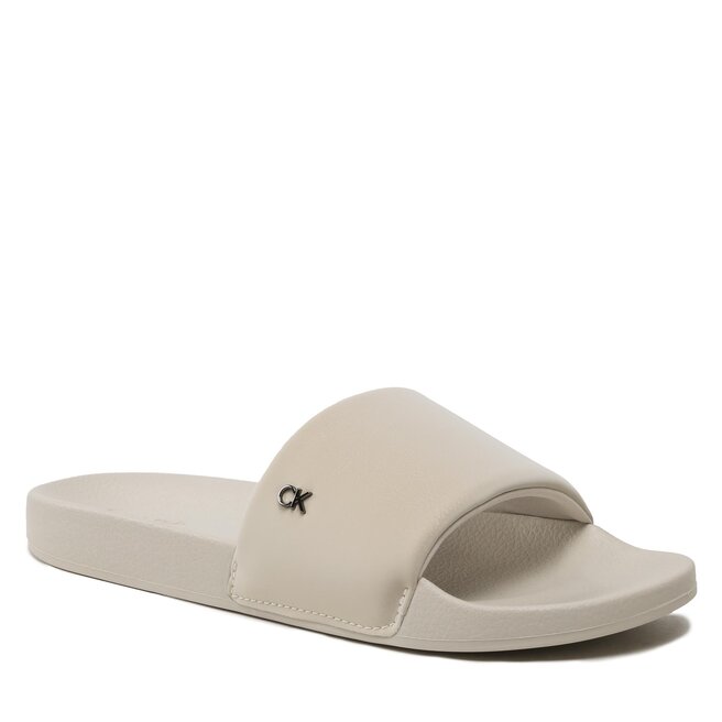Șlapi Calvin Klein HM0HM00983 Feather Gray ABY ABY imagine noua