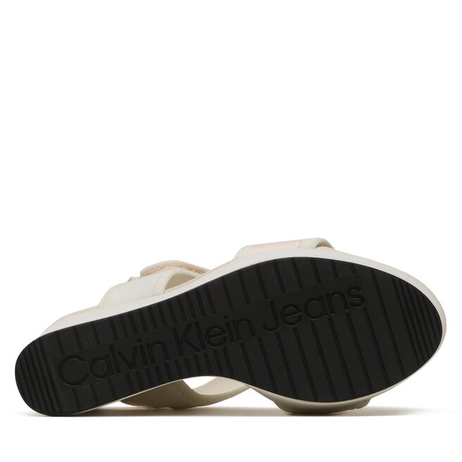 Calvin Klein Jeans Сандали Calvin Klein Jeans Wedge Sandal Badge YW0YW01028 White/Ancient White 0LA