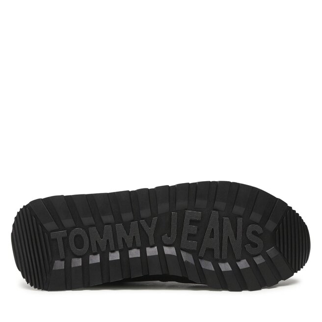 Tommy Jeans Sneakersy Tommy Jeans Leather Runner Ess EM0EM00898 Triple Black 0GK