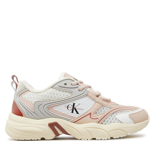 Sneakersy Calvin Klein Jeans Retro Tennis Low Lace Mh Ml Met - Biały