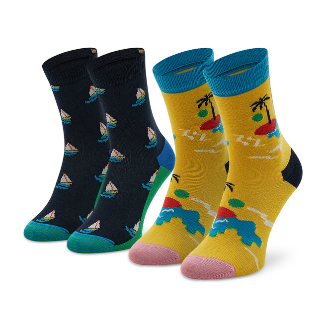 Set de 2 perechi de șosete lungi unisex Happy Socks KIIT02-6500 Colorat Colorat imagine noua