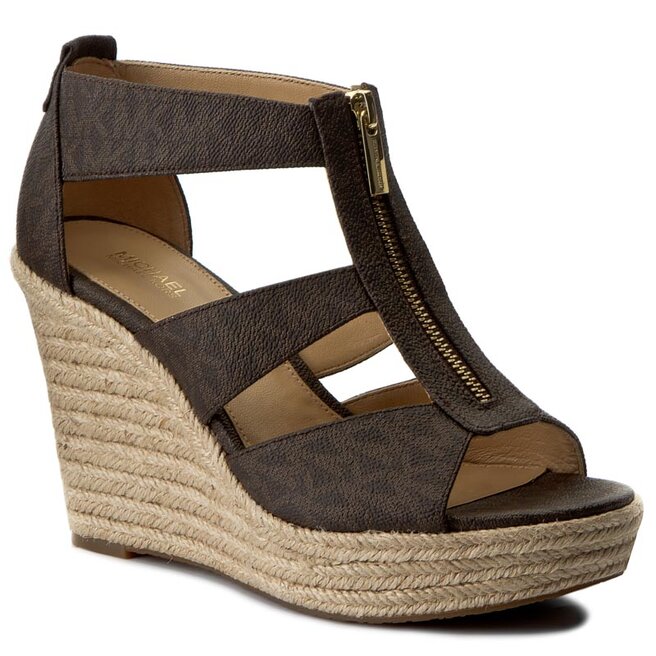 Michael kors damita wedge brown Clearance