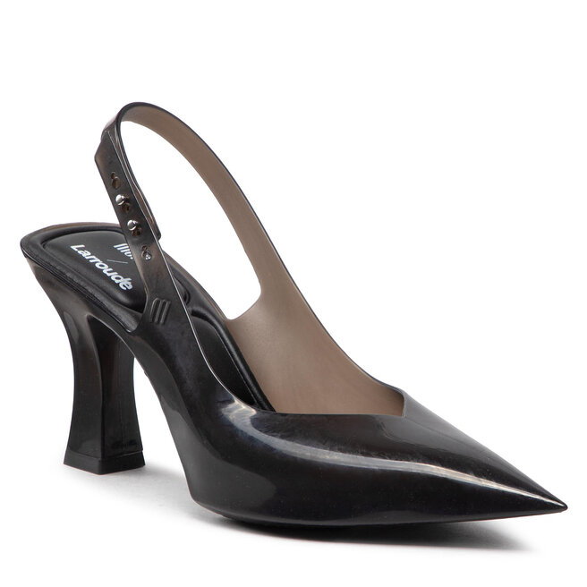 Sandale Melissa Slingback Heel + Larroude 33606 Black Transp AC621