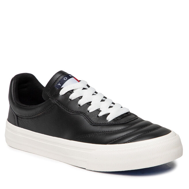 Πάνινα παπούτσια Tommy Jeans Leather Soccer Vulc EM0EM01026 Black BDS