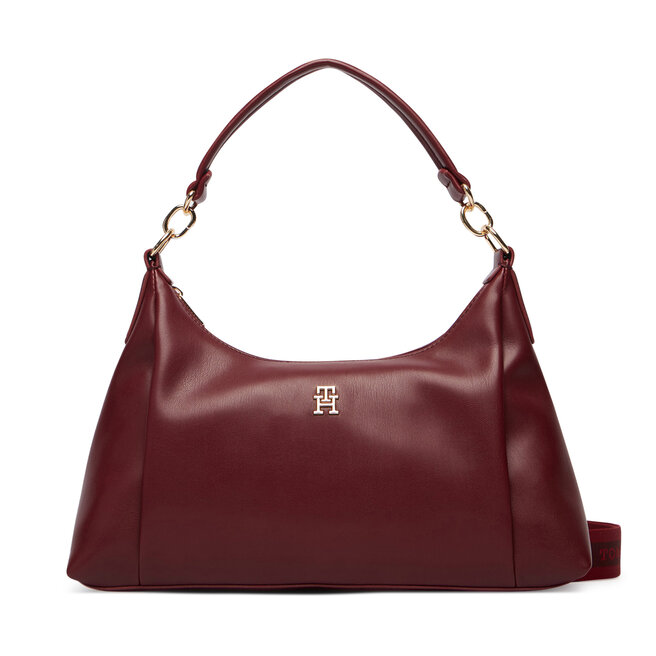 Torebka Tommy Hilfiger Th Essential Shoulder Bag AW0AW18374 Bordowy -