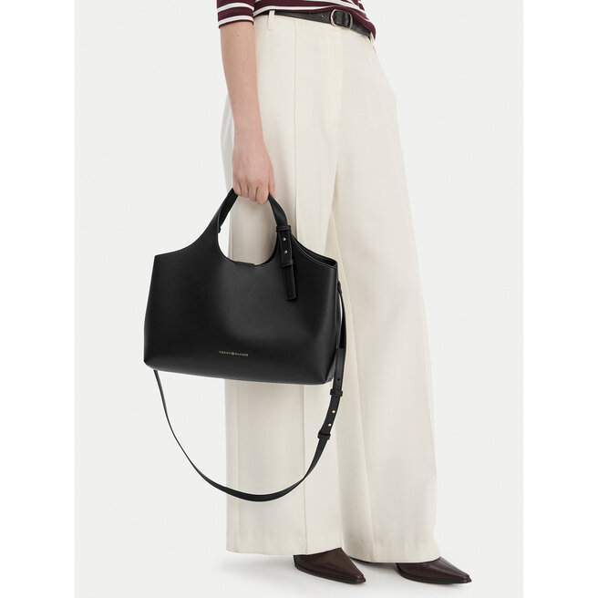 Torebka Tommy Hilfiger Th Logo Satchel AW0AW18282 Czarny -