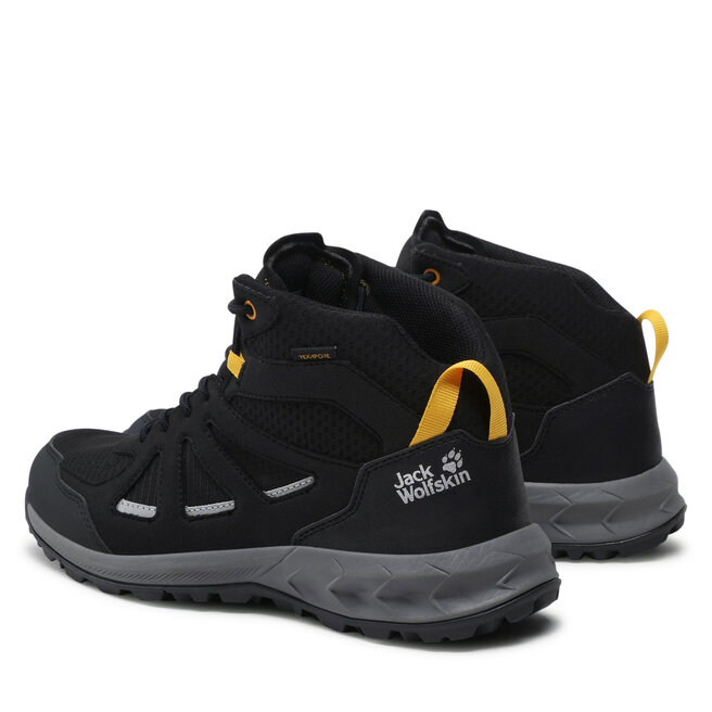 Jack Wolfskin Trekkingschuhe Jack Wolfskin Woodland 2 Texapore Mid M 4051261 6055 Black/Burly Yellow Xt