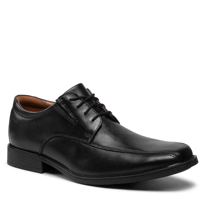 Pantofi Clarks Tilden Walk 261103107 Black Leather