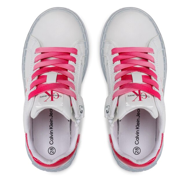Calvin Klein Jeans Сникърси Calvin Klein Jeans Low Cut Lace-Up V3A9-80474-1434 White/Fuchsoa X030