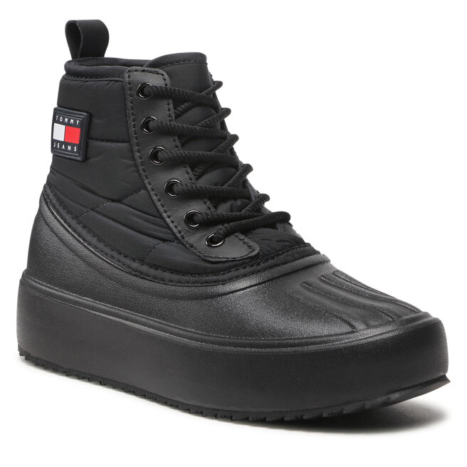 Tommy Jeans Polokozačky Tommy Jeans Fashion Boot EN0EN01912 Black BDS
