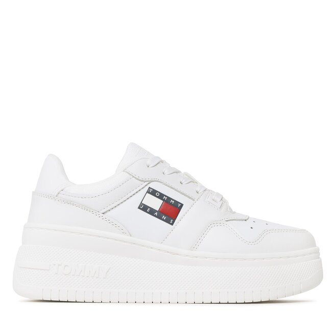 Tommy Jeans Sportcipő Tommy Jeans Retro Basket Flatf EN0EN02086 White 0K4