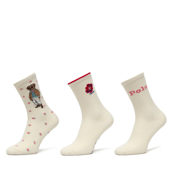 Skarpety długie Polo Ralph Lauren 455P10258001 Écru - kobiece