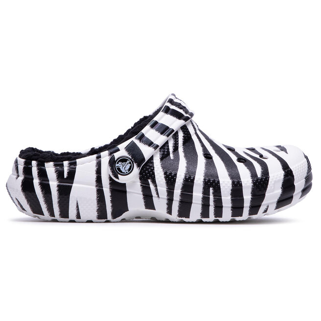 Klapki Crocs Classic Lined Animal Print Clg 206559 Black/Zebra Print