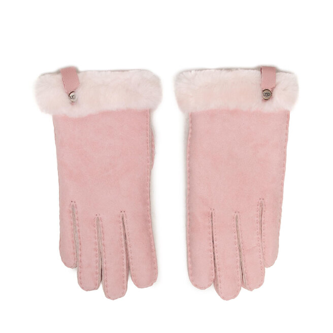 Mănuși de Damă Ugg W Shorty Glove W Leather Trim 17367 Pink Cloud