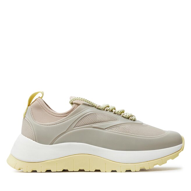 Sneakersy Calvin Klein Runner Lace Up Caging - Beżowy