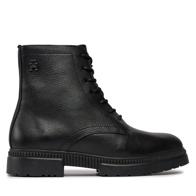 Kozaki Tommy Hilfiger Comfort Cleated Termo Lth Boot - Czarny