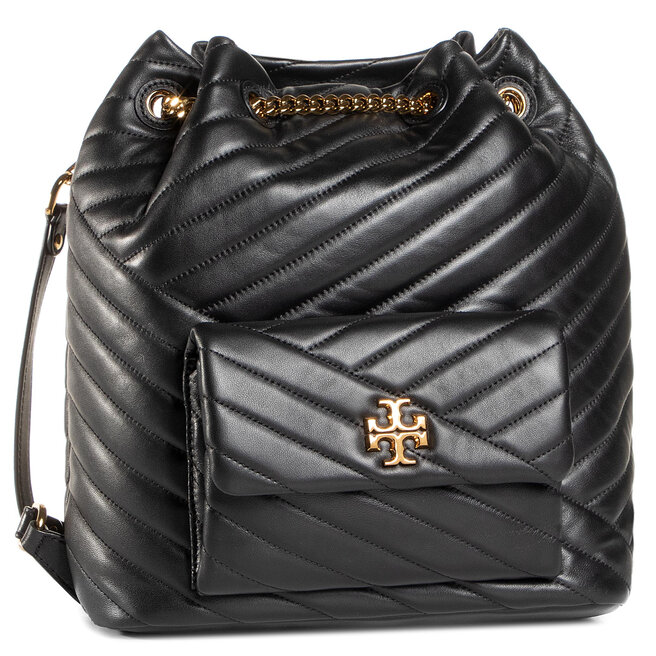 Ryggs ck Tory Burch Kira Chevron Drawstring Backpack 73881 Black