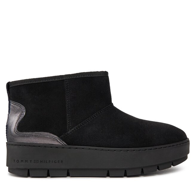 Śniegowce Tommy Hilfiger Metallic Suede Snowboot - Czarny