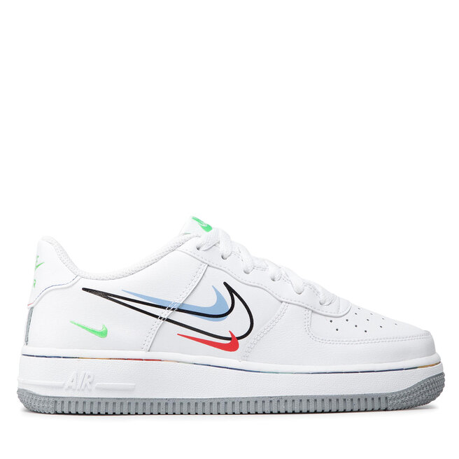 Pantofi Nike Force 1 Low Gs White/Lt Green Spark/Aluminum • Www.epantofi.ro
